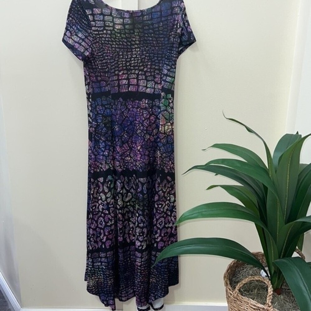 Lily | Purple Abstract‎ Jungle Short-Sleeve Maxi Dress NWT Small - Picture 5 of 5